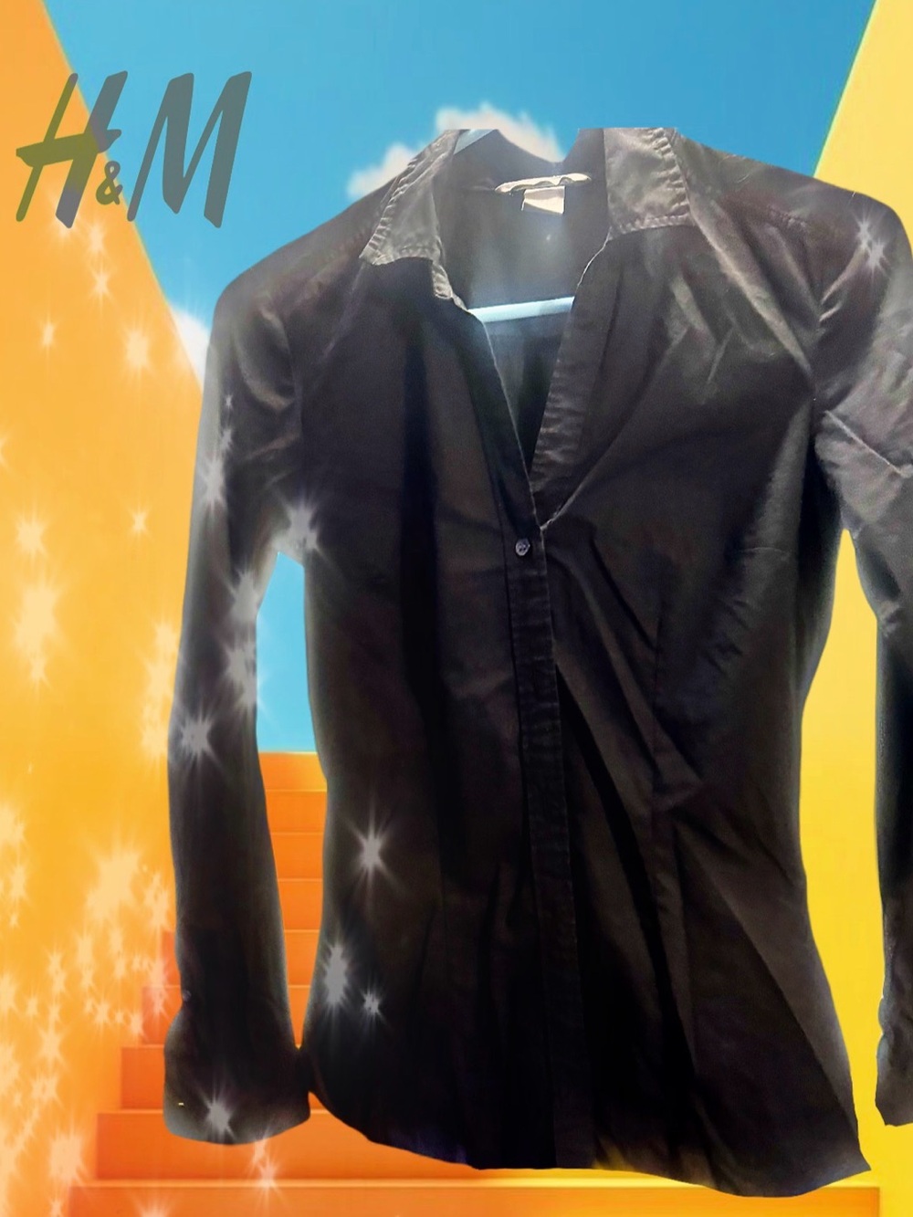 H&M Elegant Black Long-Sleeve Shirt